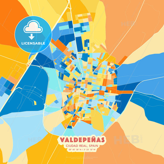 Valdepeñas, Ciudad Real, Spain, map - HEBSTREITS Sketches