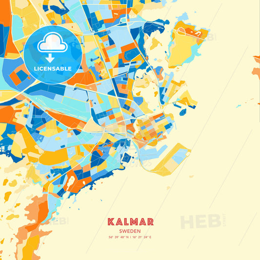 Kalmar, Sweden, map - HEBSTREITS Sketches