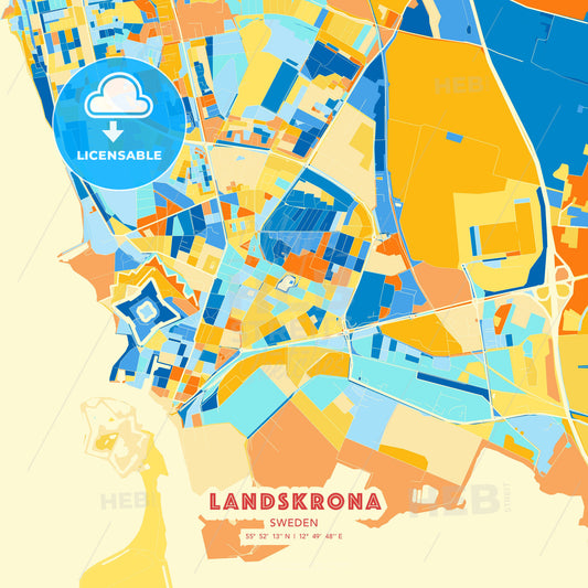 Landskrona, Sweden, map - HEBSTREITS Sketches