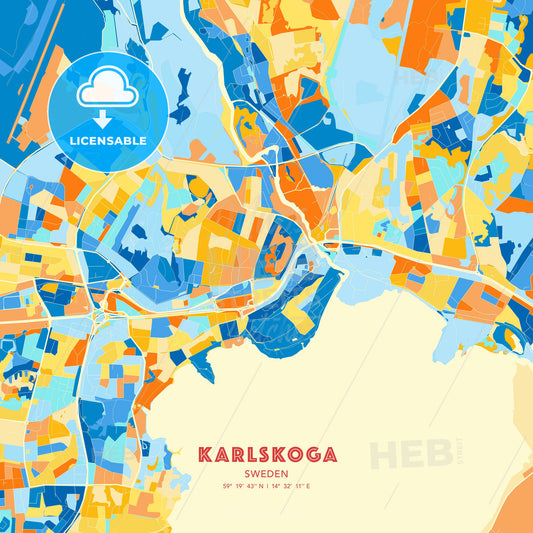Karlskoga, Sweden, map - HEBSTREITS Sketches