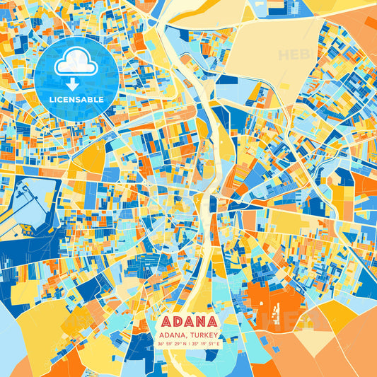 Adana, Adana, Turkey, map - HEBSTREITS Sketches