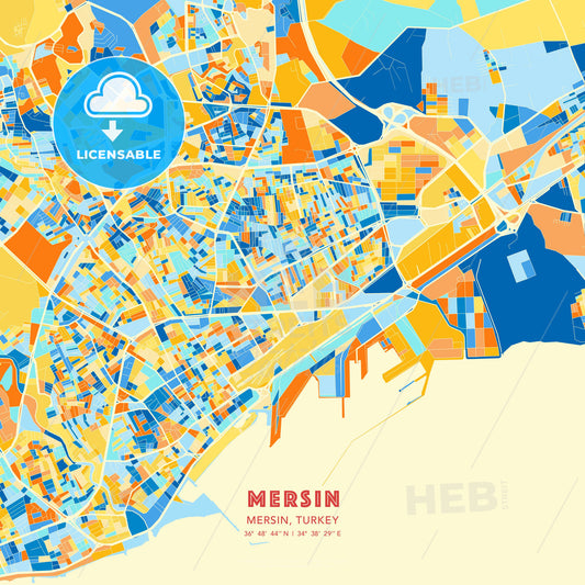 Mersin, Mersin, Turkey, map - HEBSTREITS Sketches