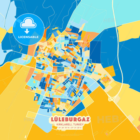 Lüleburgaz, Kırklareli, Turkey, map - HEBSTREITS Sketches