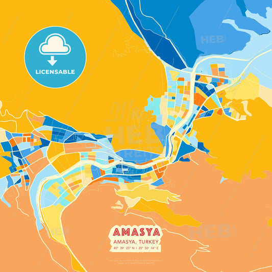 Amasya, Amasya, Turkey, map - HEBSTREITS Sketches