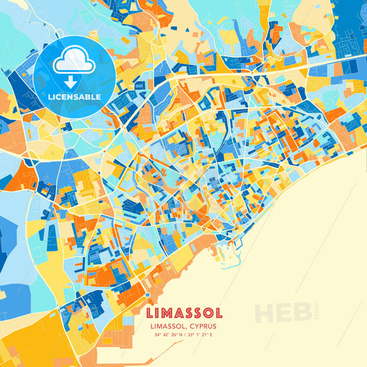 Limassol  , Limassol, Cyprus, map - HEBSTREITS Sketches