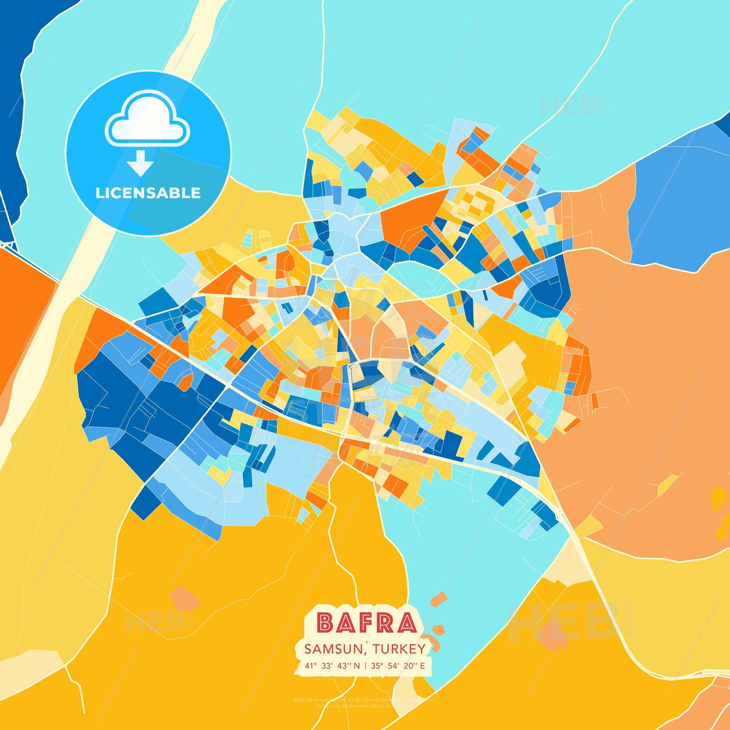 Bafra, Samsun, Turkey, map - HEBSTREITS Sketches