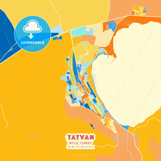 Tatvan, Bitlis, Turkey, map - HEBSTREITS Sketches