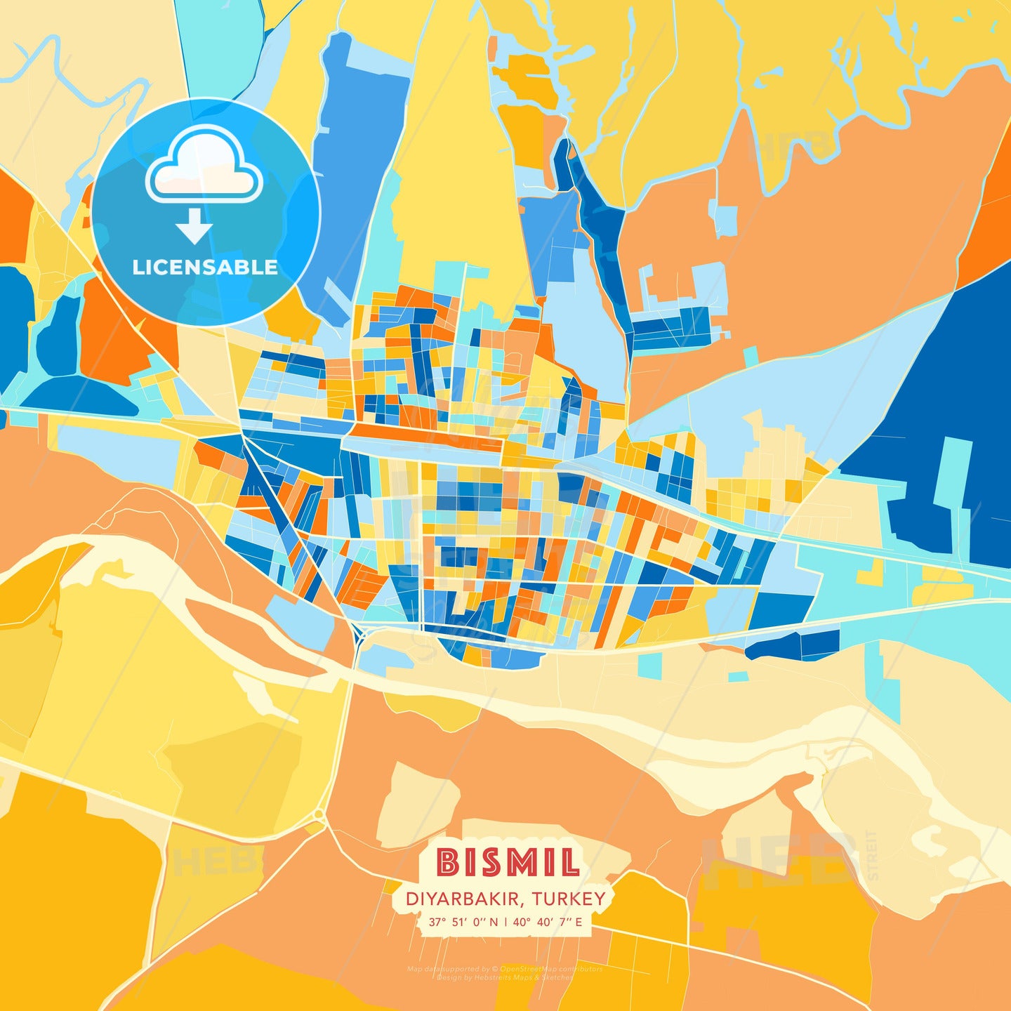 Bismil, Diyarbakır, Turkey, map - HEBSTREITS Sketches