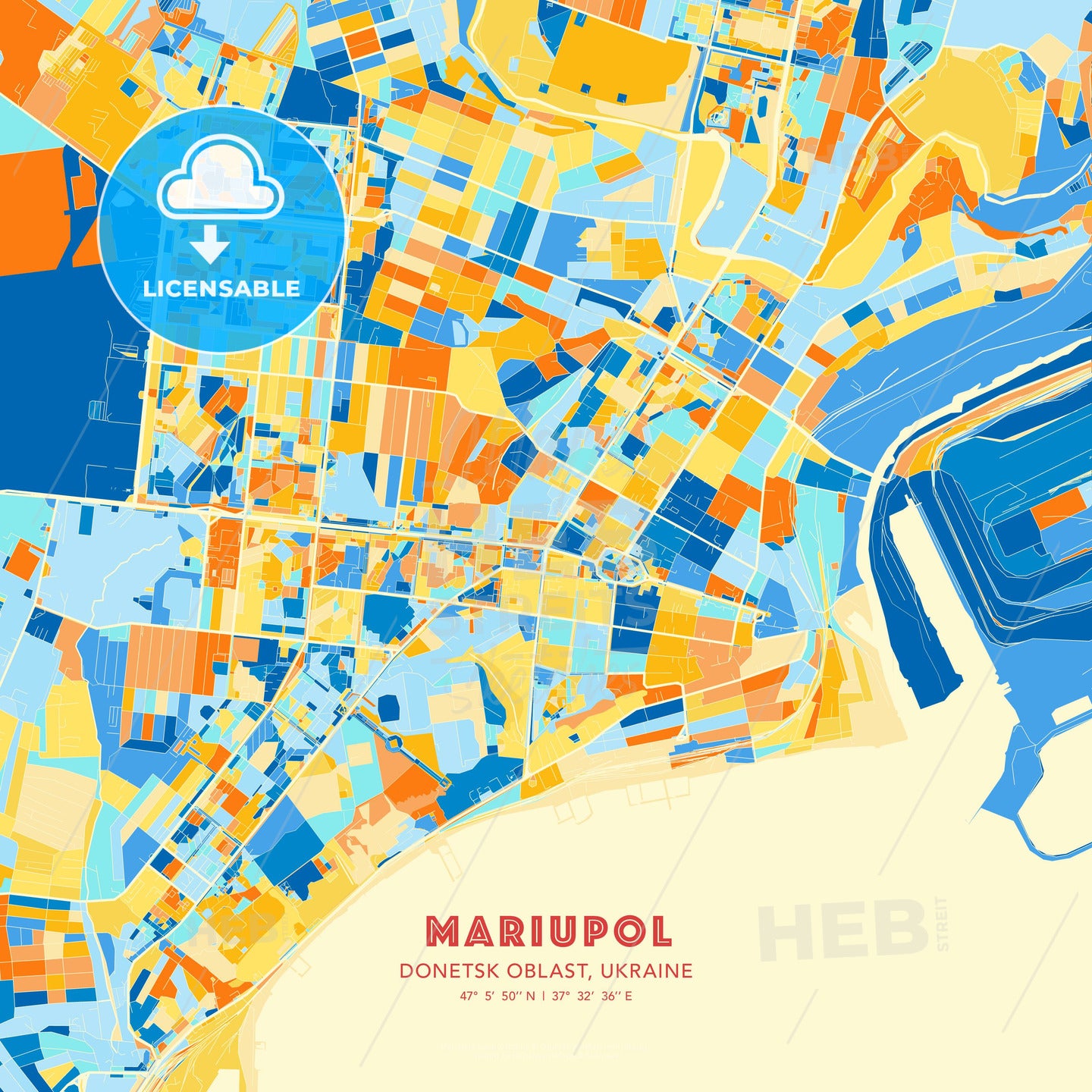 Mariupol, Donetsk Oblast, Ukraine, map - HEBSTREITS Sketches