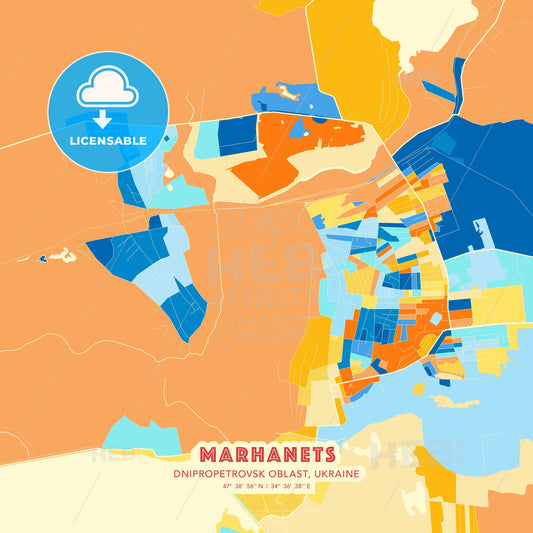 Marhanets, Dnipropetrovsk Oblast, Ukraine, map - HEBSTREITS Sketches