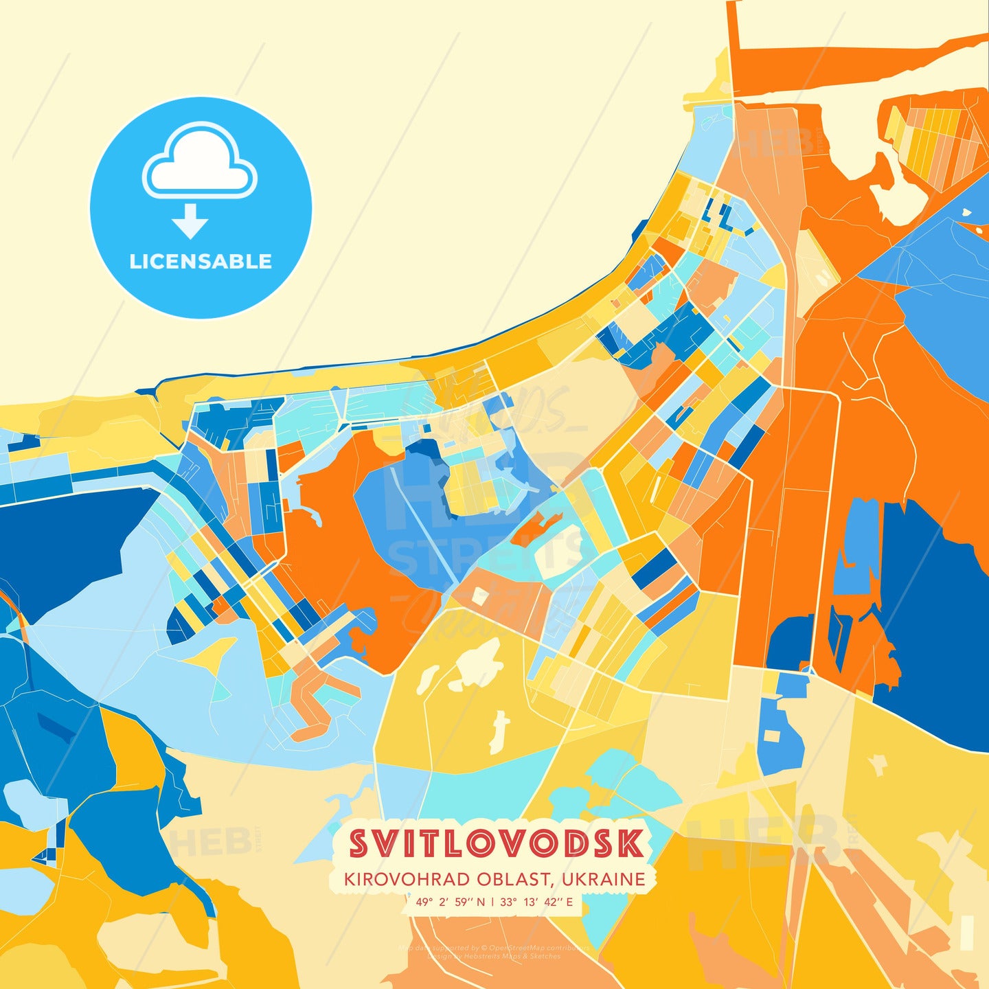 Svitlovodsk, Kirovohrad Oblast, Ukraine, map - HEBSTREITS Sketches