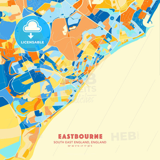 Eastbourne, South East England, England, map - HEBSTREITS Sketches