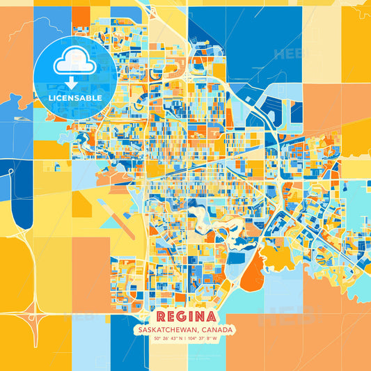 Regina, Saskatchewan, Canada, map - HEBSTREITS Sketches