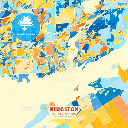 Kingston, Ontario, Canada, map - HEBSTREITS Sketches