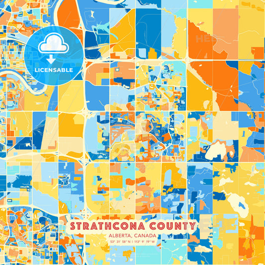 Strathcona County, Alberta, Canada, map - HEBSTREITS Sketches