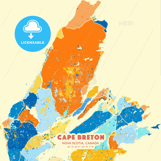 Cape Breton, Nova Scotia, Canada, map - HEBSTREITS Sketches