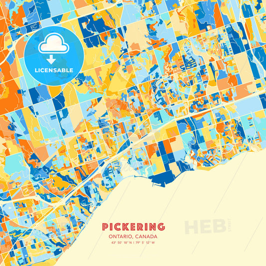Pickering, Ontario, Canada, map - HEBSTREITS Sketches