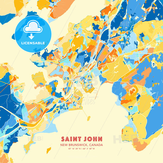 Saint John, New Brunswick, Canada, map - HEBSTREITS Sketches