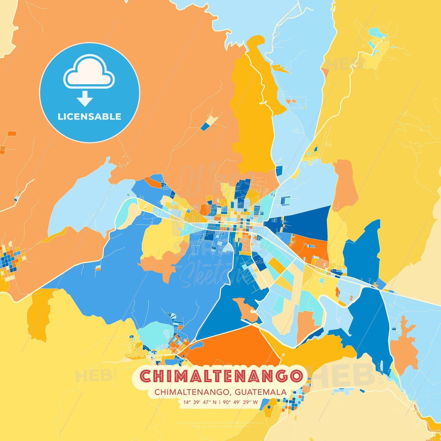 Chimaltenango, Chimaltenango, Guatemala, map - HEBSTREITS Sketches