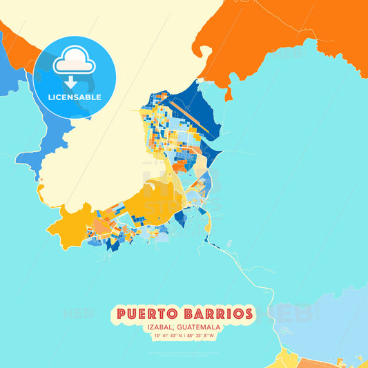 Puerto Barrios, Izabal, Guatemala, map - HEBSTREITS Sketches