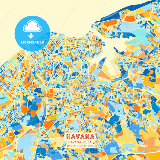 Havana, Havana, Cuba, map - HEBSTREITS Sketches