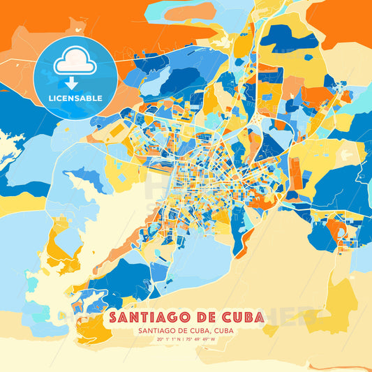 Santiago de Cuba, Santiago de Cuba, Cuba, map - HEBSTREITS Sketches