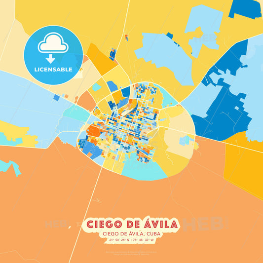 Ciego de Ávila, Ciego de Ávila, Cuba, map - HEBSTREITS Sketches