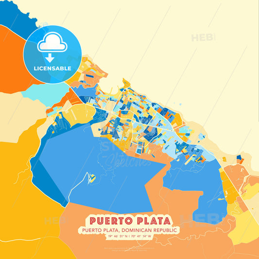 Puerto Plata, Puerto Plata, Dominican Republic, map - HEBSTREITS Sketches