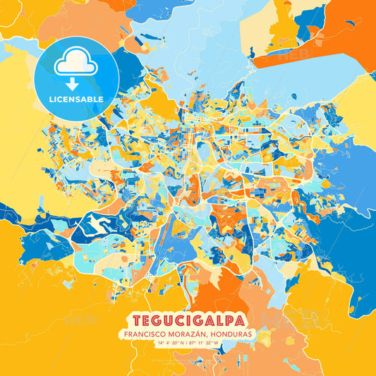 Tegucigalpa, Francisco Morazán, Honduras, map - HEBSTREITS Sketches