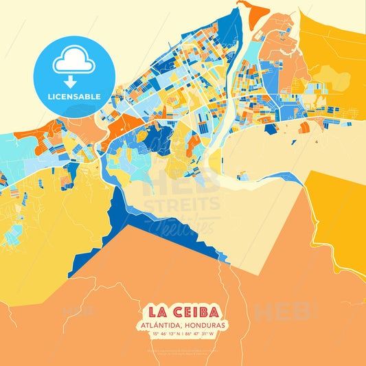 La Ceiba, Atlántida, Honduras, map - HEBSTREITS Sketches