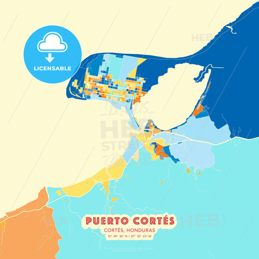 Puerto Cortés, Cortés, Honduras, map - HEBSTREITS Sketches