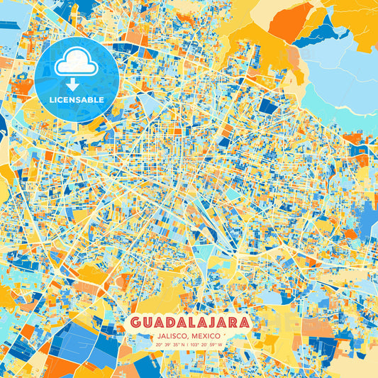Guadalajara, Jalisco, Mexico, map - HEBSTREITS Sketches