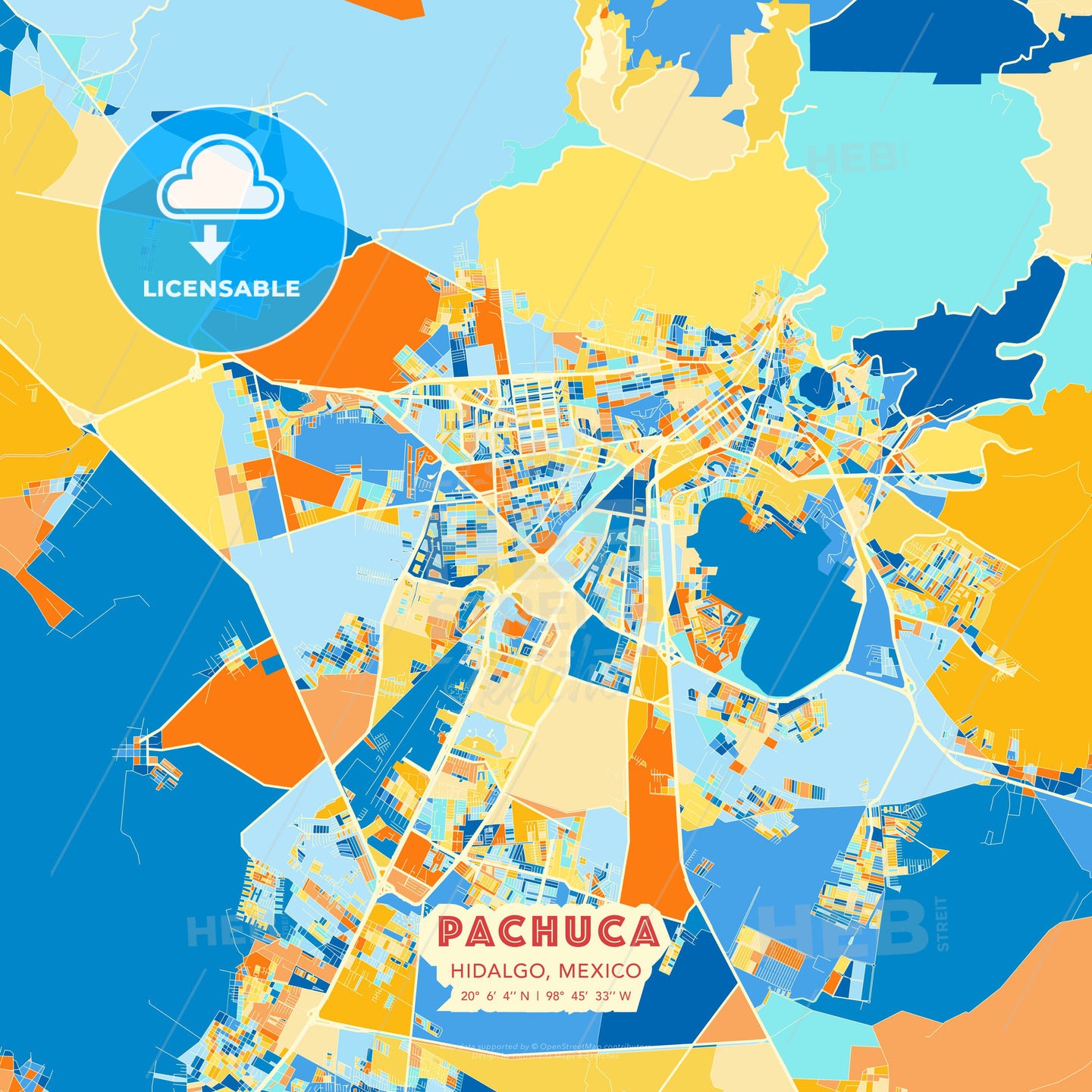 Pachuca, Hidalgo, Mexico, map - HEBSTREITS Sketches