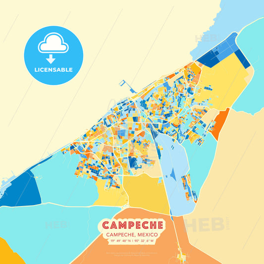 Campeche, Campeche, Mexico, map - HEBSTREITS Sketches