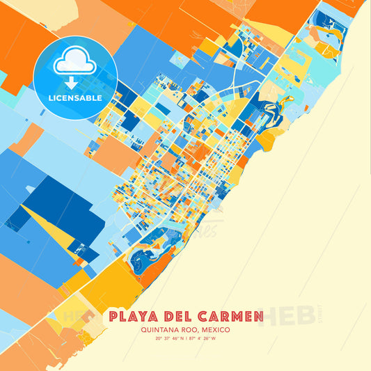 Playa del Carmen, Quintana Roo, Mexico, map - HEBSTREITS Sketches