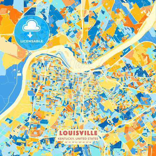 Louisville, Kentucky, United States, map - HEBSTREITS Sketches