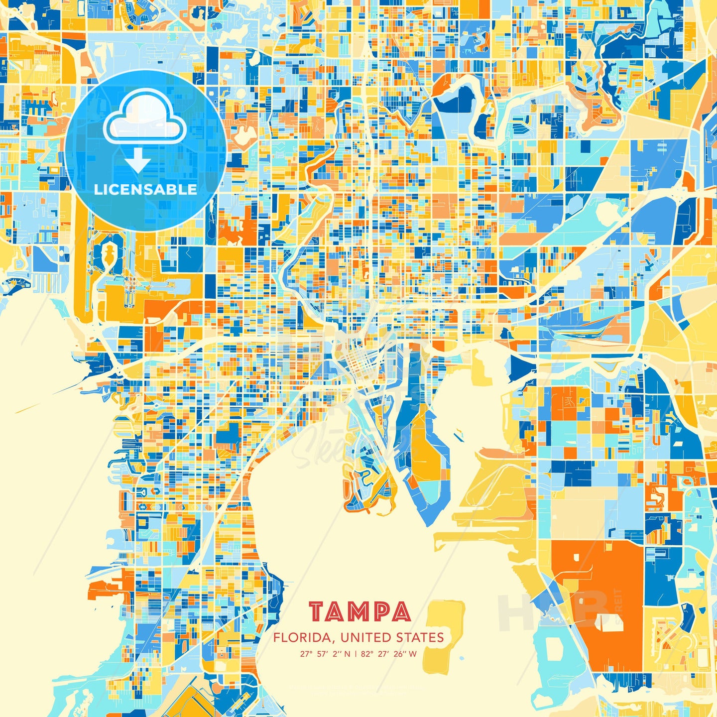 Tampa, Florida, United States, map - HEBSTREITS Sketches
