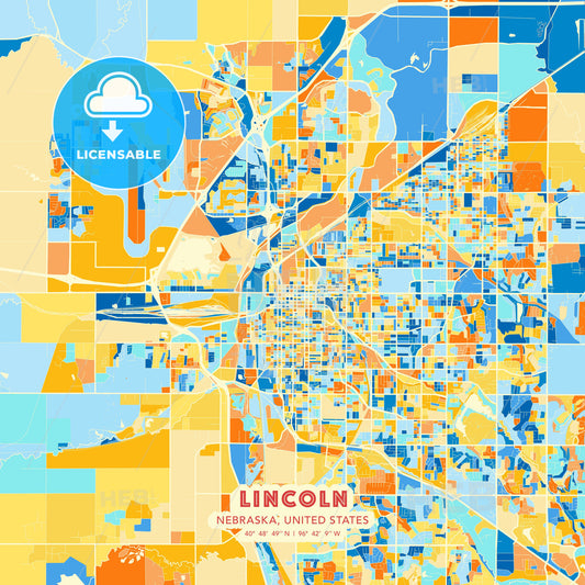 Lincoln, Nebraska, United States, map - HEBSTREITS Sketches