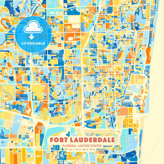 Fort Lauderdale, Florida, United States, map - HEBSTREITS Sketches