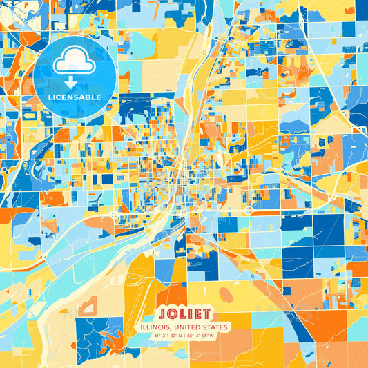 Joliet, Illinois, United States, map - HEBSTREITS Sketches