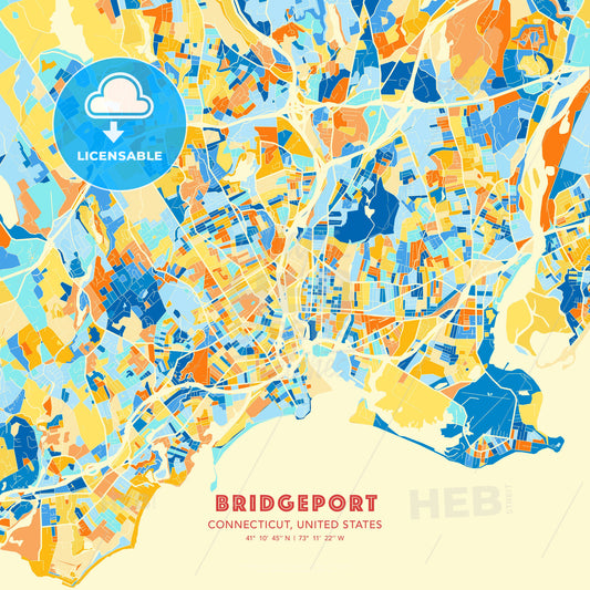 Bridgeport, Connecticut, United States, map - HEBSTREITS Sketches