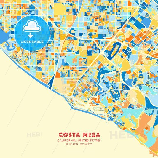 Costa Mesa, California, United States, map - HEBSTREITS Sketches