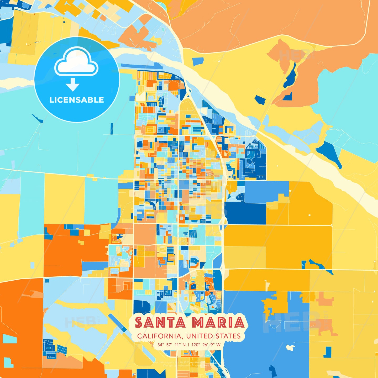 Santa Maria, California, United States, map - HEBSTREITS Sketches