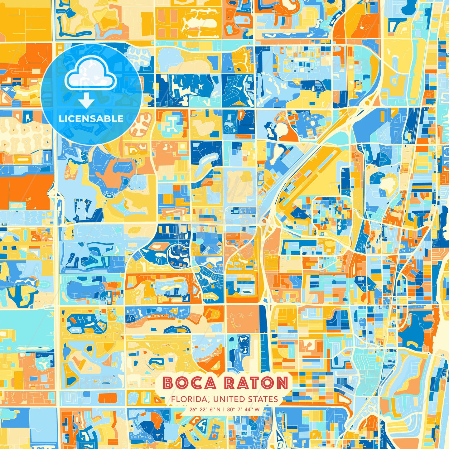 Boca Raton, Florida, United States, map - HEBSTREITS Sketches