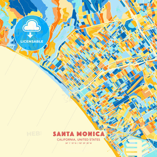 Santa Monica, California, United States, map - HEBSTREITS Sketches