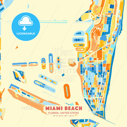Miami Beach, Florida, United States, map - HEBSTREITS Sketches