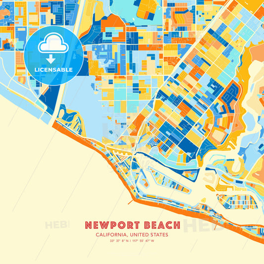 Newport Beach, California, United States, map - HEBSTREITS Sketches