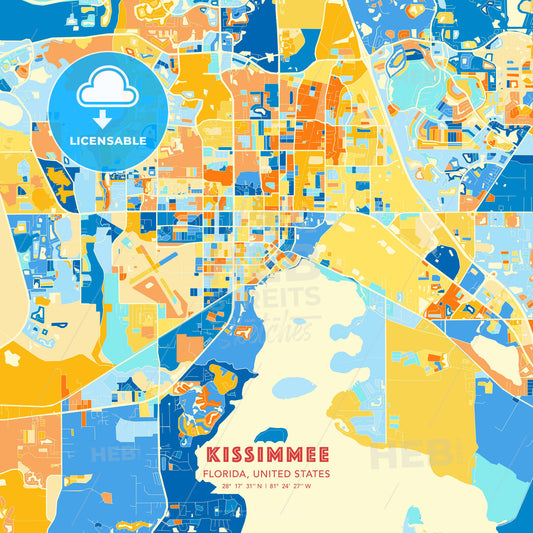 Kissimmee, Florida, United States, map - HEBSTREITS Sketches