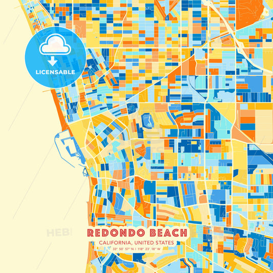 Redondo Beach, California, United States, map - HEBSTREITS Sketches