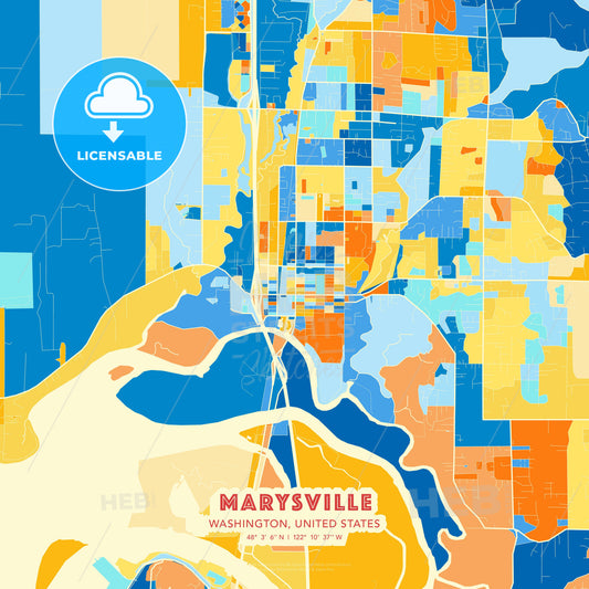 Marysville, Washington, United States, map - HEBSTREITS Sketches